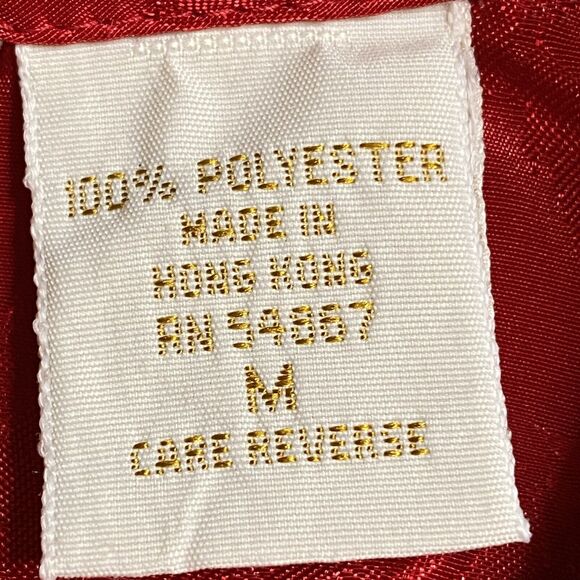 VTG Victoria's Secret Monogramed Red Floral Satin Gown PJ's Women's M Gold Label - Picture 9 of 12